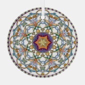 Arabisch Bloemen: Traditioneel islamitisch Lijst. Glas Ornament (Achterkant)