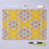 Arabisch Boho Elegant Geometrisch Marokkaans Geel  Tissuepapier (Craft)