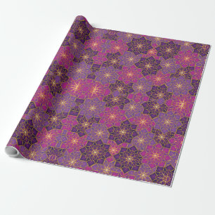 Arabisch Boho Elegant Geometrisch Marokkaans Roze Cadeaupapier
