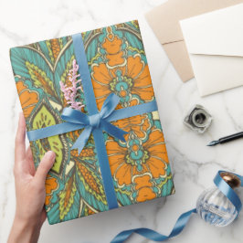 Arabisch Boho Elegante Floral Marokkaanse Peacock Cadeaupapier