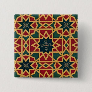 Arabisch design #1 op Emporio Moffa Vierkante Button 5,1 Cm