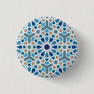 Arabisch geometrisch ontwerppatroon ronde button 3,2 cm