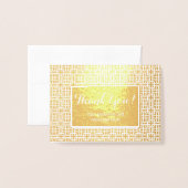 Arabisch gepersonaliseerd echte goud folie Dank je Folie Kaarten (Voorkant met envelop)