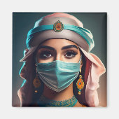 Arabisch meisje met een sluier en kohl-omrande oge magneet (Voorkant)