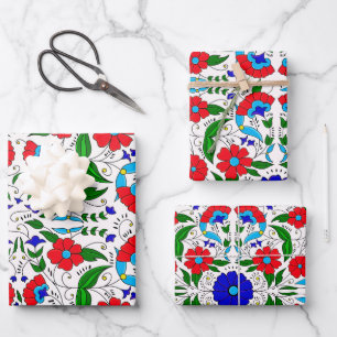 Arabisch Midden-Oosters Floral Keramisch Tegel Pat Inpakpapier Vel