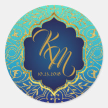 Arabisch Nachten Bollywood Monogram Bruiloft Label