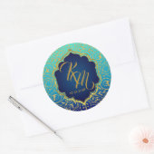 Arabisch Nachten Bollywood Monogram Bruiloft Label (Envelop)