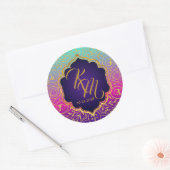 Arabisch Nachten Bollywood Monogram Bruiloft Label (Envelop)