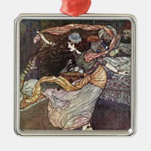 Arabisch Nights Dansende Meisje met Scarves Illust Metalen Ornament