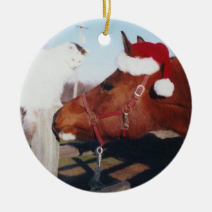 Arabisch paard en kattensierplant keramisch ornament