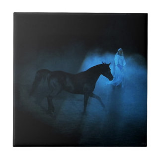 Arabisch paard en traine tegeltje