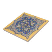 Arabisch Tile Yellow Middle East Blue Gold Design Tegeltje (Zijkant)
