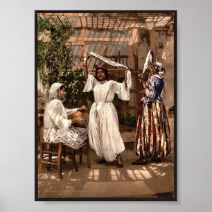 Arabische dansmeisjes, Algiers, Algerije foto Poster