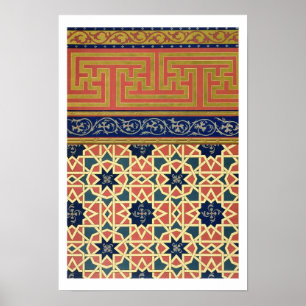 Arabische decoratieve design (kleurenlitho) poster