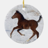 Arabische Foal in de sneeuw Keramisch Ornament (Achterkant)