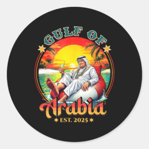  Arabische Golf EST 2025 Retro Golf van Arabië Ronde Sticker