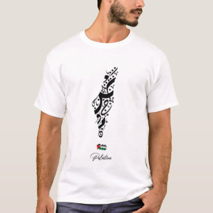 Arabische kalligrafie / Palestijnse kaart T-shirt