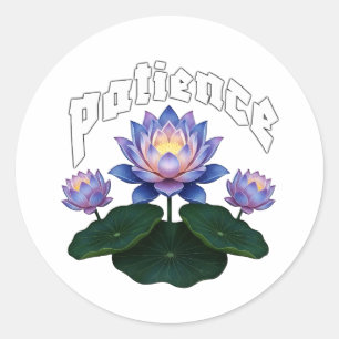 Arabische kalligrafie Sabr Geduld - Zen Lotus Bloe Ronde Sticker