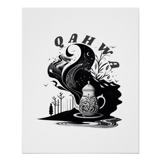 Arabische koffie perfect poster (Voorkant)