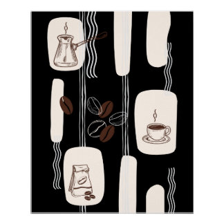 Arabische koffie printableset, Boho keukenmuurdeco Perfect Poster