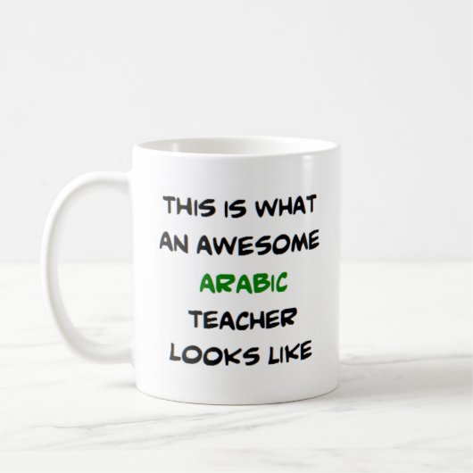 arabische leraar, geweldige koffiemok (Links)