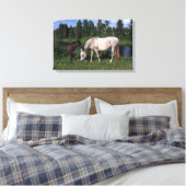 Arabische Mare & Foal 2 Canvas Afdruk (Insitu (Slaapkamer))