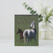 Arabische Mare & Foal Briefkaart (Staand voorkant)