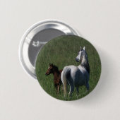 Arabische Mare & Foal Ronde Button 5,7 Cm (Voorkant /achterkant)