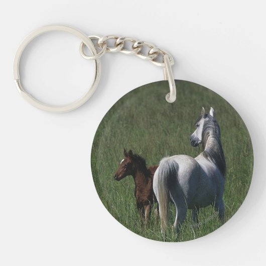 Arabische Mare & Foal Sleutelhanger (Voorkant)