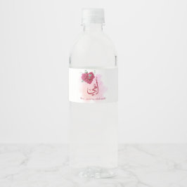 Arabische Moederdag Kalligrafie met Rozen - Hart Waterfles Etiket