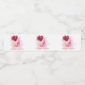 Arabische Moederdag Kalligrafie met Rozen - Hart Waterfles Etiket (Enkel label)