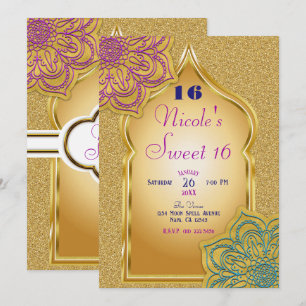 Arabische Nachten Gouden Glitter Mandala Verjaarda Kaart