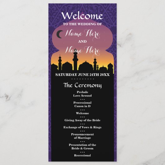 Arabische Nachten Trouwprogramma Programma (Voorkant)