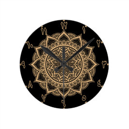 Arabische nummers Mandala Ronde Klok