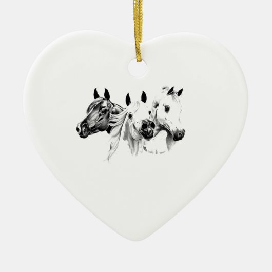 Arabische paarden keramisch ornament (Voorkant)