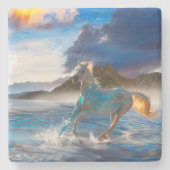 Arabische paarden van Stellar-eiland #2 Stenen Onderzetter (Voorkant)