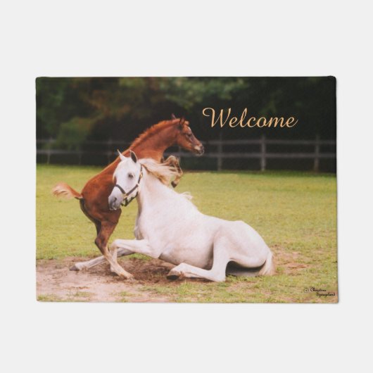 Arabische paarden Welkom Doormat Deurmat (Voorkant)