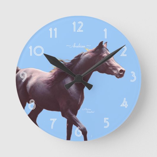 Arabische paardenmuur ronde klok (Voorkant)