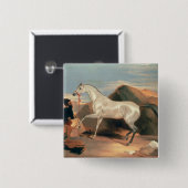 Arabische Stallion Vierkante Button 5,1 Cm (Voorkant /achterkant)