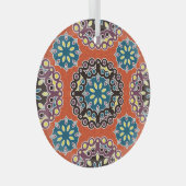 Arabische tegel,  patchwork patroon. glas ornament (Voorkant Rechts)