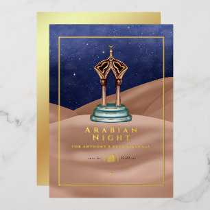 Arabische verjaardagsfolie uitnodiging van folie