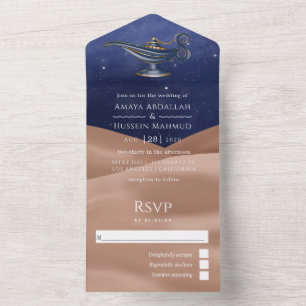 Arabische verjaardagsuitnodiging voor Desert Foil  All In One Uitnodiging