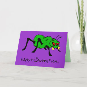 Arachnophilia Nightmare Funny Halloween Card Kaart