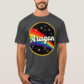 Aragon regenboog in ruimte stijl t-shirt