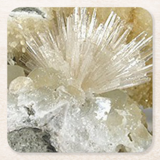 Aragonite en Quartz Vierkante Kartonnen Onderzetter