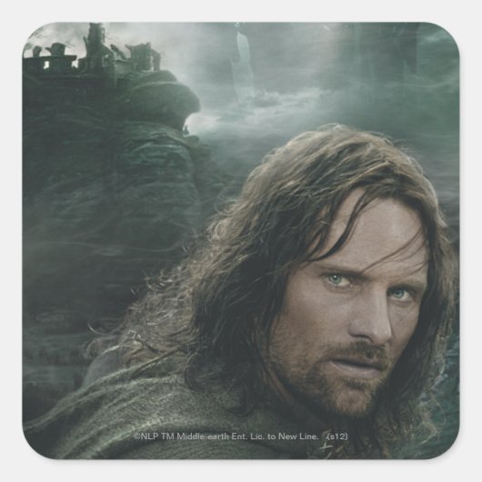 Aragorn en Ringwraiths Vierkante Sticker (Voorkant)