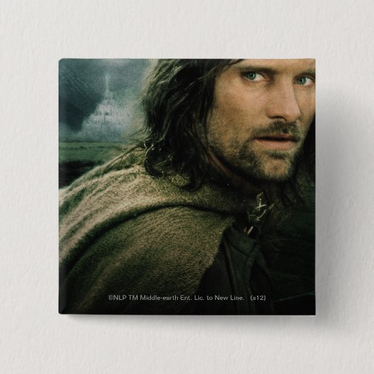 Aragorn gaat dicht vierkante button 5,1 cm (Voorkant)