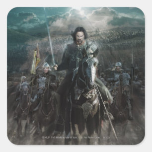 Aragorn Leading on Horse Vierkante Sticker
