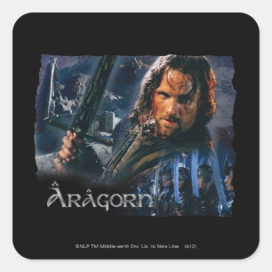 Aragorn met leger vierkante sticker