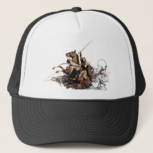 Aragorn Riding a Horse Vector Collage Trucker Pet (Voorkant)